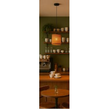 Imagem de Pendente Tela Sintética Moderno Para Cozinha E Sala (Palha Sintetico)