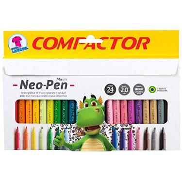 Imagem de Caneta Hidrocor Neo Pen Mirim 24 Cores Compactor Pct com 5 Estojos