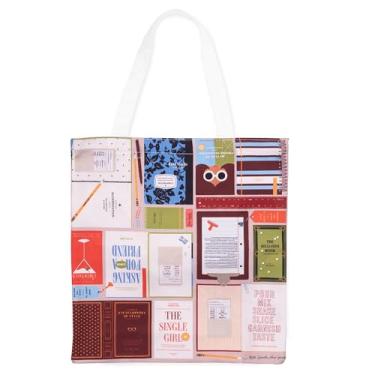 Imagem de kate spade new york Linda bolsa de lona para mulheres, bolsa de praia de lona, bolsa de livro com bolso (clube do livro)