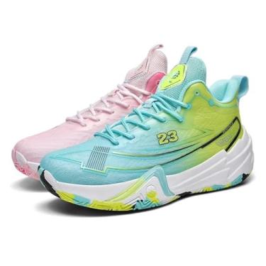 Imagem de Novetra Tênis de basquete masculino, calçados esportivos leves e antiderrapantes para treinamento ao ar livre(Multicolor,35 BR)