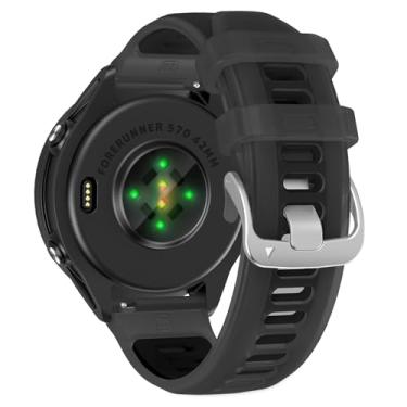 Imagem de U-LIMVE Pulseira de relógio para Garmin Forerunner 570 de 42 mm/Forerunner 165/Forerunner 245/Forerunner 645/Vivoactive 6/Vivoactive 5/Vivoactive 3/Venu 2 plus, pulseira de silicone de liberação