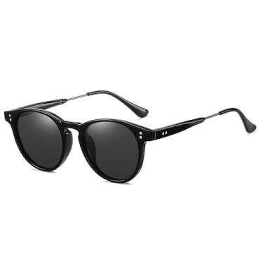 Imagem de Óculos de sol polarizados da moda, femininos e masculinos, óculos de sol para dirigir, armação TR90, vintage, redondo, UV400, anti-luz azul, 2, BH01