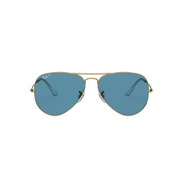 Imagem de Óculos de Sol Ray-Ban Polarizado Aviator Large Metal 0RB3025 9196S2 Tam 55 / Ouro - Lentes Azul