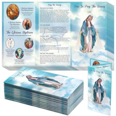 Imagem de Conjunto de livretos de cartões de oração do rosário Motiskyy How to P
