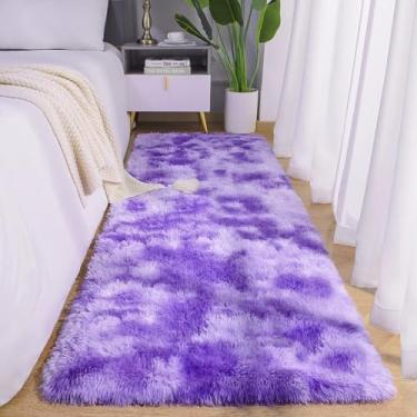 Imagem de AROGAN Tapetes macios de arco-íris para quarto de meninas 6 x 6 pés, tapetes fofos de quarto de meninas, tapete de princesa, tapete colorido fofo para crianças, adolescentes, berçário infantil (roxo)