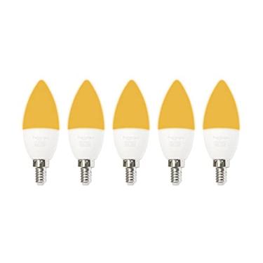 Imagem de Lâmpada para dormir, candelabro tamanho E12, pacote com 5, âmbar com bloqueio de luz azul 1600K, cor quente, emite apenas 0,06% de luz azul para um sono saudável. Para dormir, berçário. LED 3W, igual