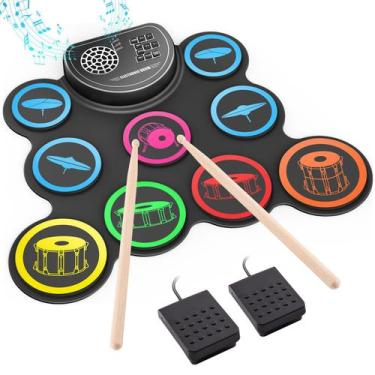 Imagem de Conjunto de bateria eletrônica Sboet 9-Drum Practice Pad com entrada p