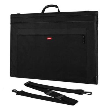 Imagem de Bolsa Art Portfolio Nicpro 24x36cm em lona preta com alça