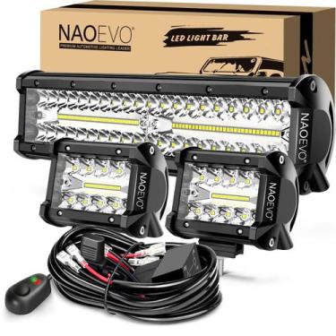 Imagem de Barra de luz LED NAOEVO 30cm e 2PCS 10cm LED Pod Lights