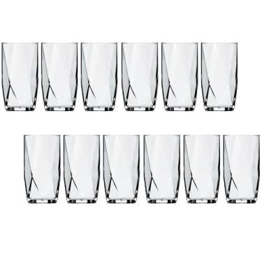 Imagem de Jogo 12 Copos De Vidro transparente Lond Drink 360ML Topázio - CRISTAR