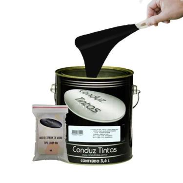 Imagem de Kit Tinta Refletiva Sinalização - Conduz - PRETA - 3,6L - Resina acríl