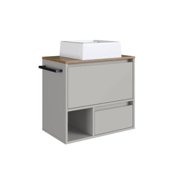 Imagem de Gabinete Suspenso 60cm Arenas Cuba Nicho Toalheiro e Gaveta BH8050MACUBA