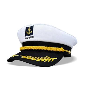 Imagem de Chapéu de capitão – Boné de capitão náutico para homens, mulheres e crianças – acessórios de marinheiro para fantasia de Halloween