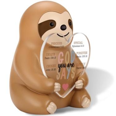 Imagem de wainvniaw Positive Gifts for Women Sister, Mini Sloth Figurines, Small Sloth with Positive Messages for Inspirational Decor, Cute Motivational Birthday Gifts for Friends, Coworkers, Family WSH7