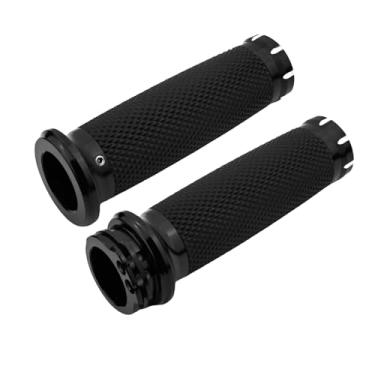 Imagem de Punhos de guidão de motocicleta de 2,5 cm, punhos de borracha de alumínio - acelerador de cabo compatível com Harley Davidson Honda Yamaha Suzuki Kawasaki Dyna Softail 883 1200