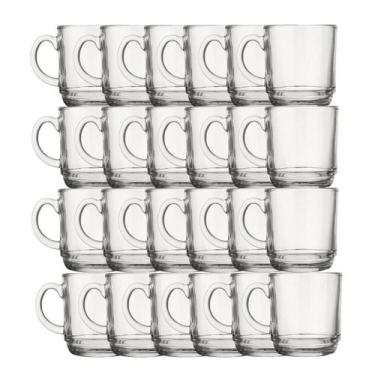 Imagem de Canecas Copos De Vidro Grosso 250ML Transparente Resistente 24 UN - PR