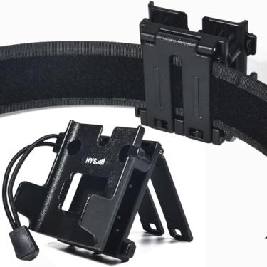 Imagem de HYS Clipe de cinto de rádio para Motorola Walkie Talkie | Coldre de plástico resistente para rádios bidirecionais Baofeng, Cobra, Midland - Suporte seguro para cintura e mochila para atividades ao ar