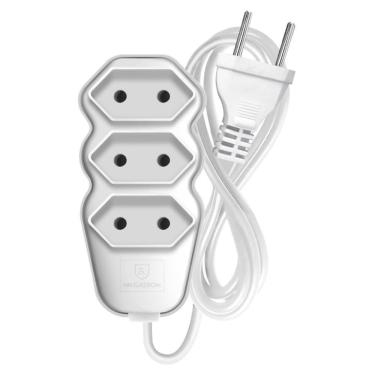 Imagem de Extensão Fio 2 x 0,75mm 10m Branca 3 Tomadas