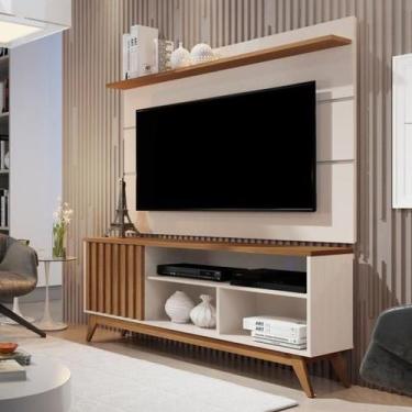 Imagem de Painel giga vivare 1.36 off white freijó + rack malbec wood giga ripad