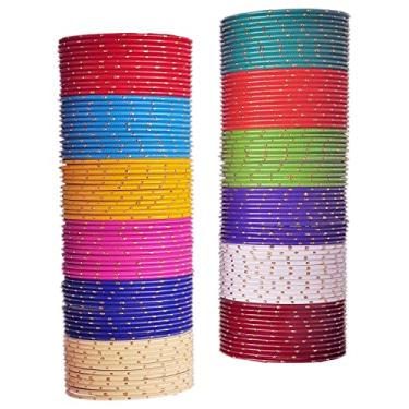 Imagem de Jewar Haat Pulseira Colorida Coleção Multicolorida Indiana Bollywood Exclusiva Artesanal Avião Brilhante Metal Esmalte Exótico Vintage Texturizado Cores Brilhantes Douradas Strass Colorido Fashion