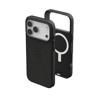 Imagem de Urban Armor Gear Civilian MS Case compatível com Apple iPhone 17 Pro MAX capa (carregamento sem fio/magnético, resistente a quedas, borda levantada) preto