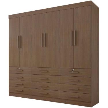 Imagem de Guarda Roupa Mônaco Plus Castanho 6 Portas 12 Gavetas D?doro