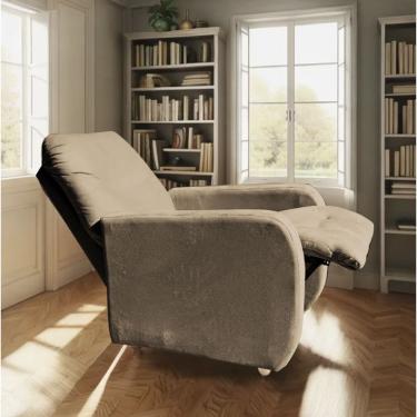 Imagem de Poltrona Para Extensão De Cílios Reclinável Suede Imperio Moderno Capuccino