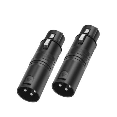 Imagem de AsrMyjcx Pacote com 2 Adaptadores XLR Macho para Fêmea de 3 Pinos, Conector de áudio Profissional para Apresentações em