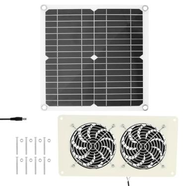 Imagem de Kit prático de ventilador de painel solar, fácil de usar, painel de energia solar, kit de ventilador de exaustão solar duradouro para casa RV estufa casa de animais de estimação. (preto)