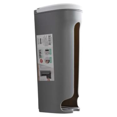 Imagem de Kit 3 Porta Sacolas de parede Puxa Saco Dispenser Organizador (Cinza)