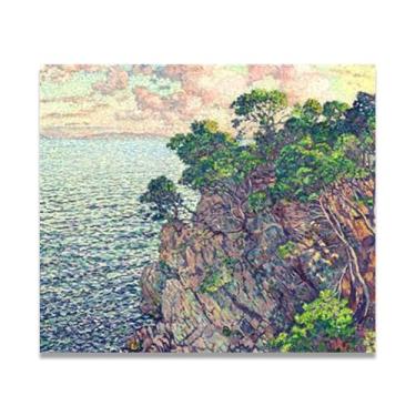 Imagem de The Tree Crown Faces The SunThéo van Rysselberghe: Impressão em tela neoimpressionista belga chave 80 x 96 cm sem moldura
