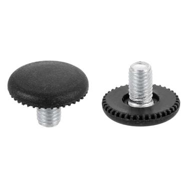 Imagem de DTGN M8 x 10 x 25 mm (DxLxOD) Pés niveladores deslizantes para móveis - Pacote com 12 - Bom para móveis - Niveladores de móveis com rosca ajustável - Preto