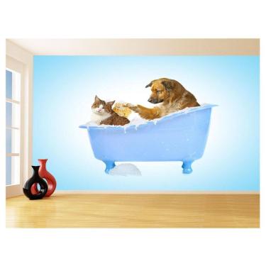 Imagem de Papel De Parede Animal Cão Petshop Banho Tosa 3,5M Anm407