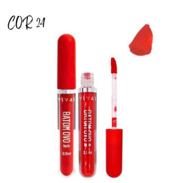 Imagem de Batom LÍquido Matte Ovo Alta Fixação Pigmentação Vivai 2,5ml, Cor24