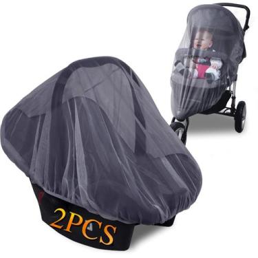 Imagem de Mosquiteiro para carrinho de bebê Wanateber Grey Sun Shade, pacote com
