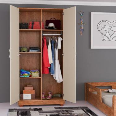 Imagem de Armário Roupeiro 2 Porta P/ Quarto Escritório com Prateleira - Gentil 