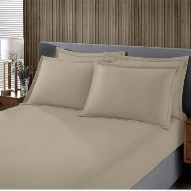 Imagem de Jogo de Cama Buettner Queen Malha Liso 3 Peças Image Bege