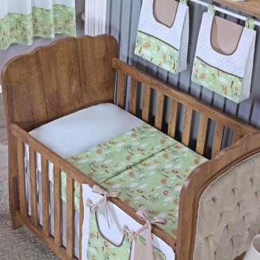 Imagem de Lençol Berço Sem Elástico Percal Algodão Liso Bebe Menino