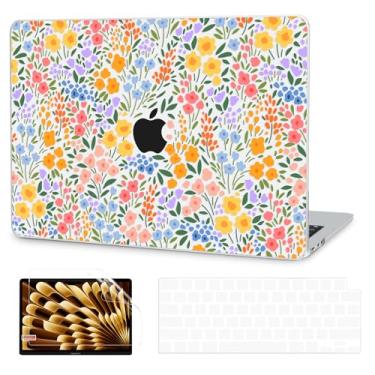 Imagem de G JGOO Capa compatível com MacBook Air de 13 polegadas 2025 2024 2023 2022 M4 A3240 M3 A3113 M2 A2681, capa rígida transparente para MacBook Air de 13,6 polegadas + capa de teclado + protetor de tela