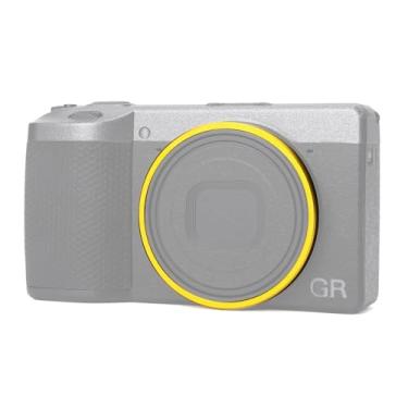 Imagem de Tampa de anel de decoração de lente de câmera de metal GR4 para Ricoh GR IV substitui acessórios de câmera Ricoh GN-3 Ring Cap (amarelo)