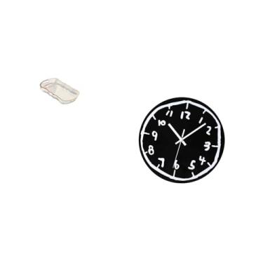 Imagem de Fenteer Bandeja de Comida E Penteadeira Minimalista Moderna com Enfeite de Relógio de Arte em Acrílico para Decoração de Cozinha, Banheiro, Escritório, Sala D