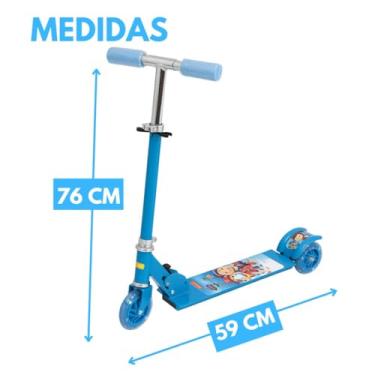 Imagem de Patinete de Ferro Reforçado com LED NAS RODAS (Rosa e Azul) - Suporta 50kg | Diversão (azul)