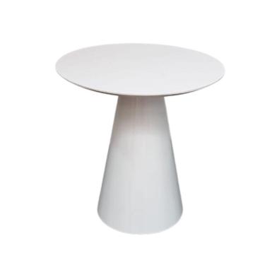 Imagem de Mesa Lateral Cone Redonda 51 Cm Laqueada Branco