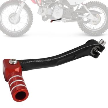 Imagem de IUVWISN Alavanca de mudança de marcha para motocicleta Dirt Bike Folidng Vermelho - Universal para 50-125cc KLX CRF YZ TTR PW XR KX SSR Apollo TAO TAO SDG Dirt Pit Bike | Design dobrável | Construção