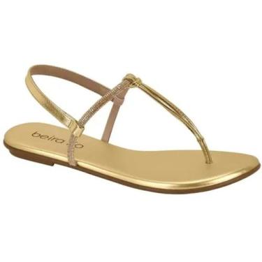 Imagem de Sandália rasteira beira rio metalizada 8384.769, Dourado, 37