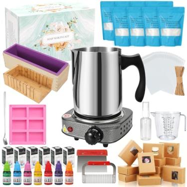 Imagem de HSHIN Kit completo de fabricação de sabonete, suprimentos artesanais DIY para iniciantes, suprimentos para fabricação de sabão doméstico