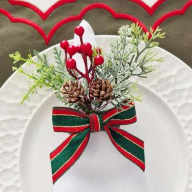 Imagem de Porta Guardanapo Natal Buquê Laço - Decor Madame Blue