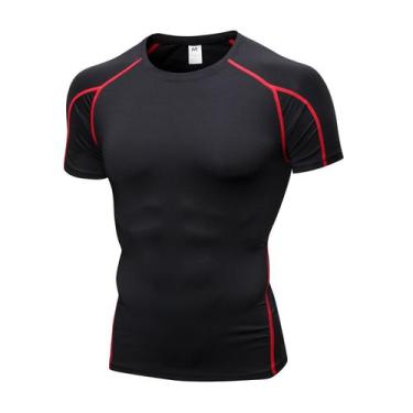 Imagem de Camisa de compressão CARGFM para homens de manga curta Workout Gym