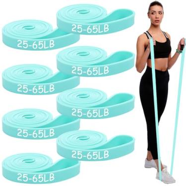 Imagem de Foilswirl 8 faixas de resistência para puxar para cima, exercícios para malhar, treinamento muscular, fisioterapia, treinamento muscular, homens e mulheres (verde azul, 25 a 65 Ibs)