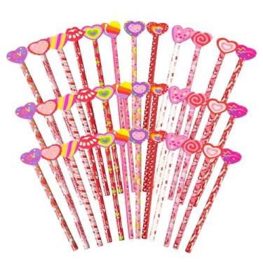 Imagem de Emzrivo 36 lápis de dia dos namorados com borracha gigante, 12 estilos, tema de coração, unissex, lembrancinhas de festa